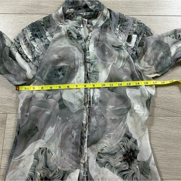 Diane Von Furstenberg DVF Pintura Silk Floral Print Button-Up Blouse Top - Picture 8 of 11